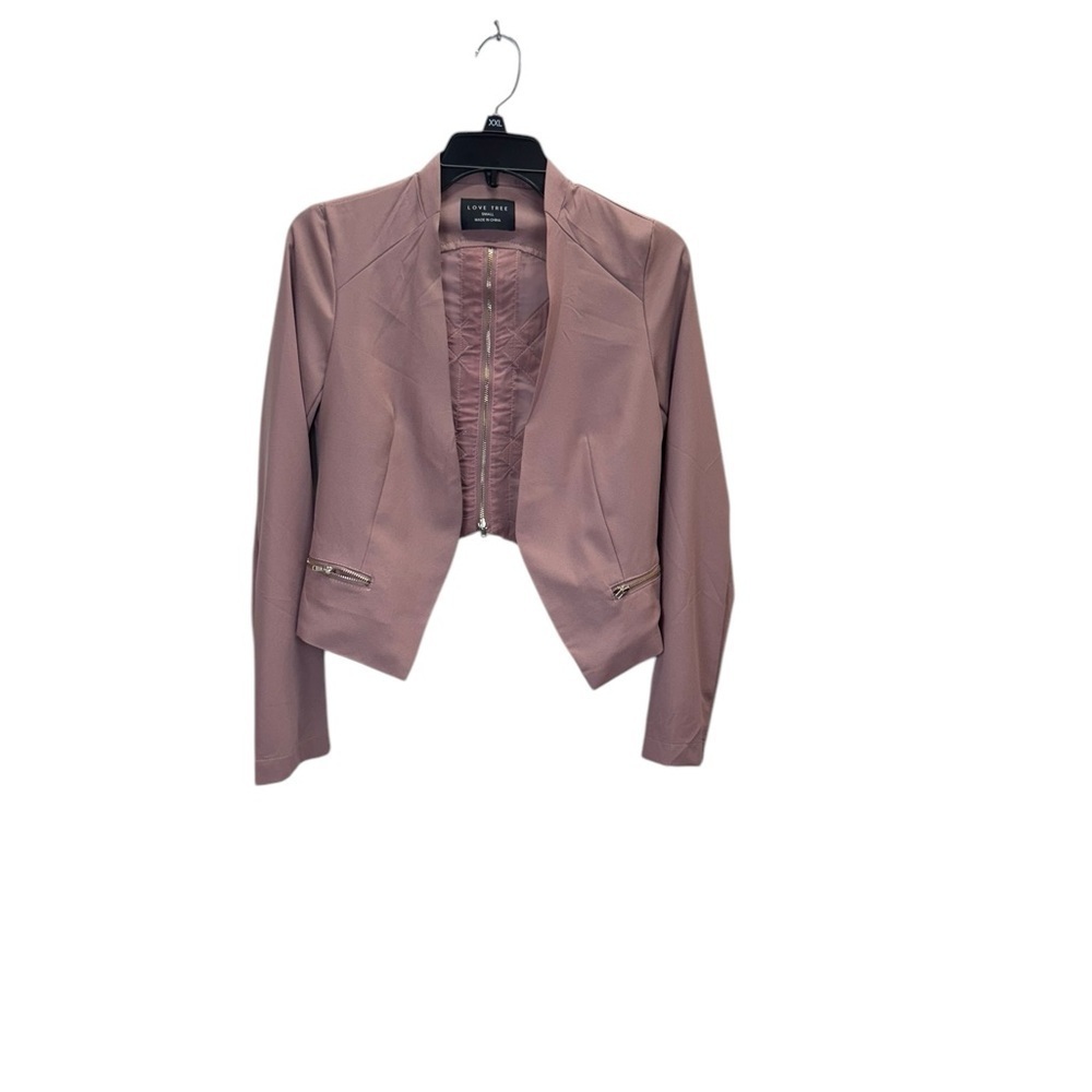 Love Tree .  Pink Cropped Blazer with Tailored Fit